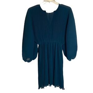 Floret Studios Pleated Dress Ruffle Hem Sz M NWOT